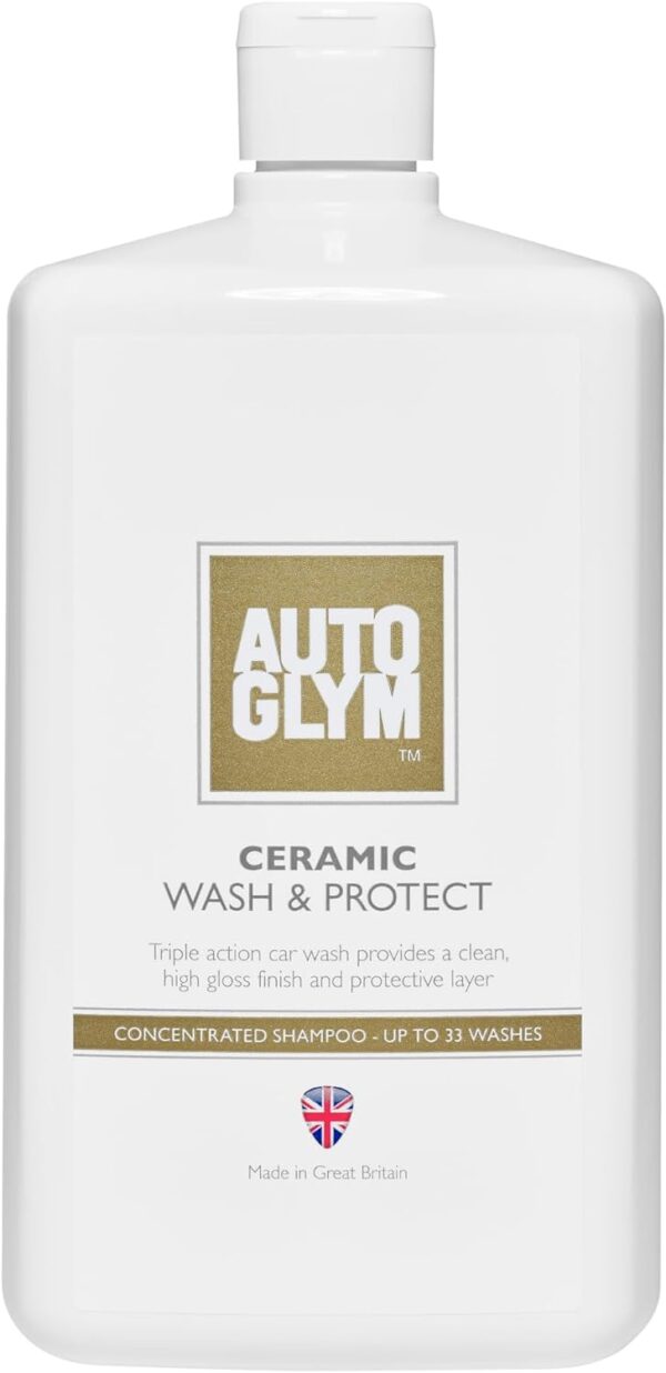 Autoglym Ceramic Wash and Protect, Triple Action Ceramic Car Shampoo, pH Neutral, Concentrated Car Wash Soap - Wax Safe for Ceramic Coating - Water Repellent Protection