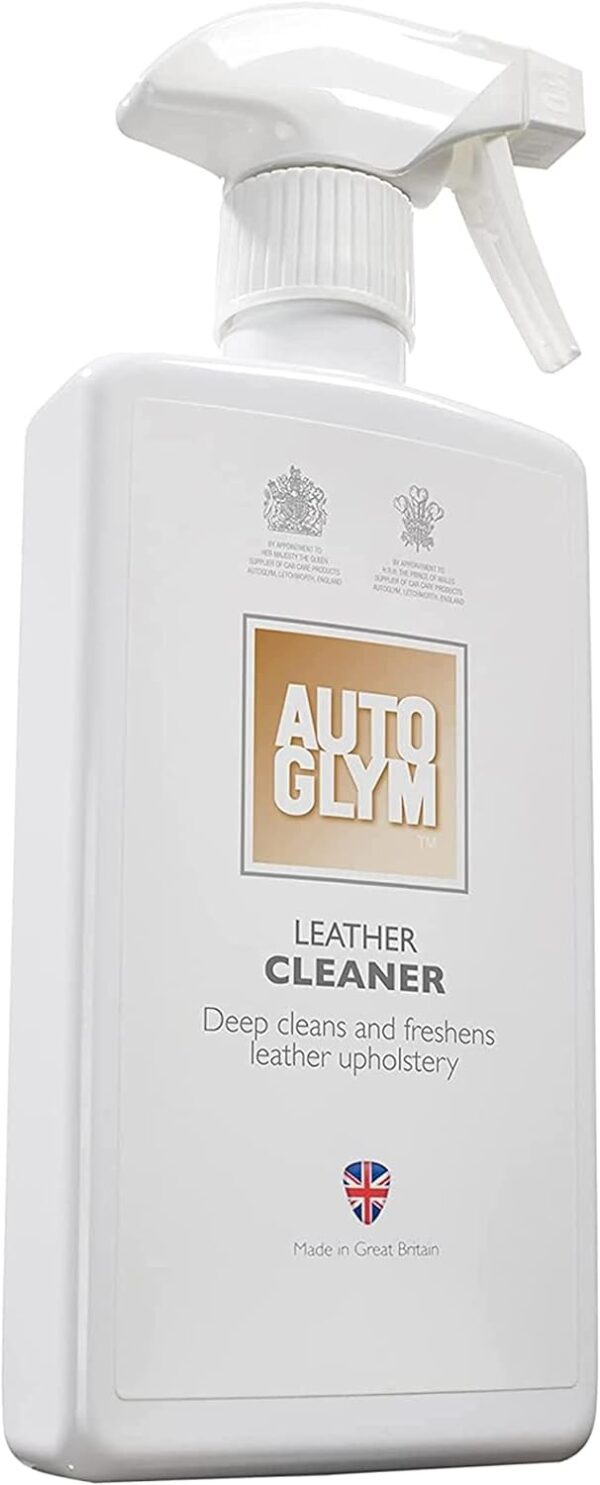 Autoglym Leather Cleaner, 500ml - Car Leather Cleaner Deep Cleans and Freshens Automotive Leather Upholstery, white