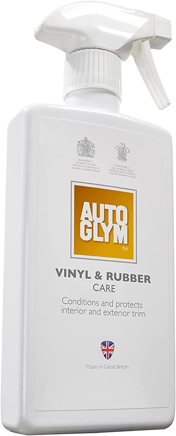 Autoglym Vinyl And Rubber Care, 500ml - Fresh Lemon Scented Interior Car Cleaner Spray Designed To Protect Your Dashboard and Other Interior Plastics, White